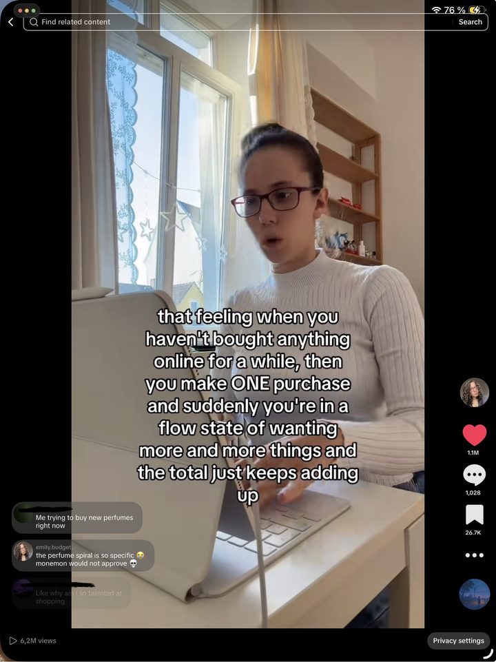 Original TikTok screenshot of the viral video with 6.2M views